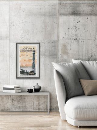 "Lookout Lighthouse" Framed Painting Print, 16x24