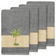 Colton 4-Piece Embellished Hand Towel Set, Dark Gray