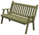 Cedar Traditional English Bench, Linden Leaf Stain, 6 Foot