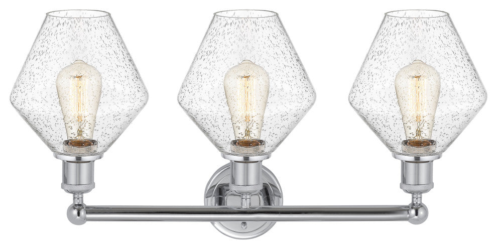 Cindyrella 3-Light 26" Bath Vanity Light, Polished Chrome, Seedy Shade