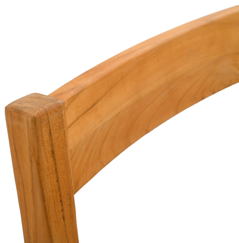 Safavieh Couture Indoor-Outdoor Mayaguana Teak Dining Chair, Natural/White