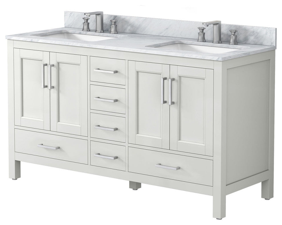 60" Plywood Freestanding Bathroom Vanity Set with Drawer and Doors , Matte White