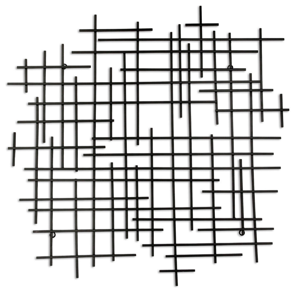 Iquara Small Black Abstract Metal Wall Art