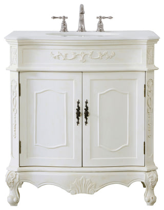 Bathroom Vanity, Antique White, 32", Single Sink