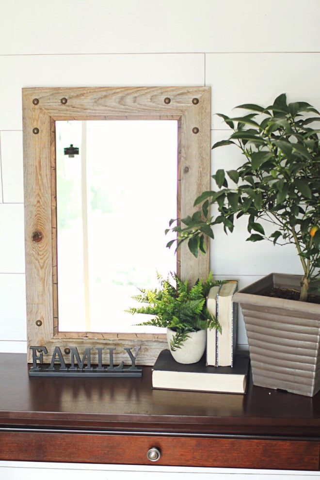Park City Style Barnwood With Alder Inset And Nailhead Corner Tacks, 16"x20"