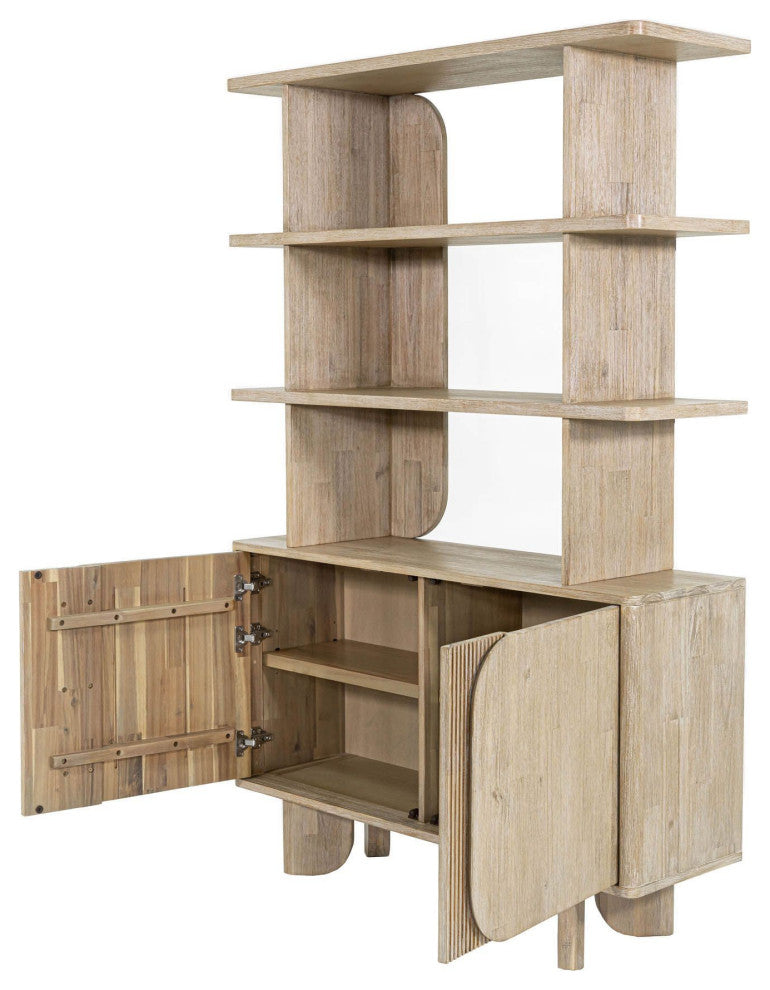 Haru Acacia Bookcase, Beige