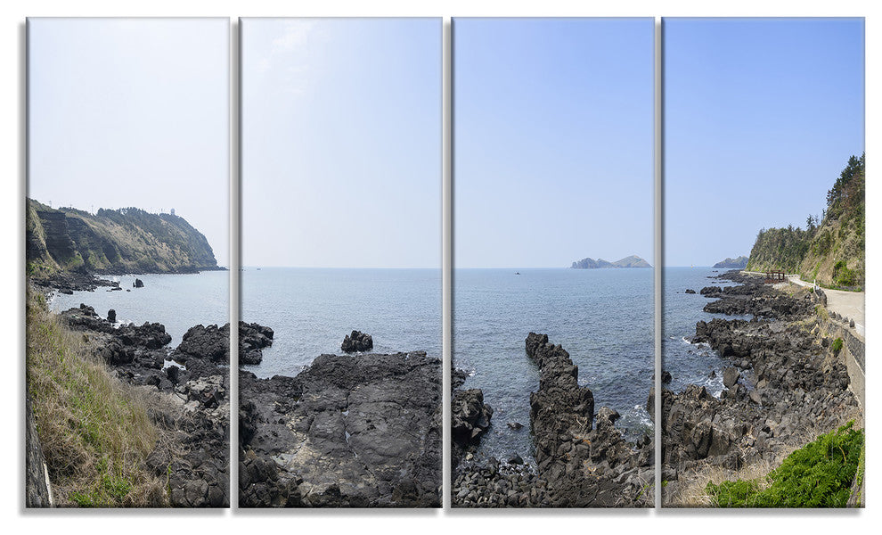 "Landscape of Olle Walking Path" Oversized Beach Wall Art, 4 Panels, 48"x28"