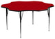 60'' Flower Red Thermal Laminate Activity Table-Adjustable Legs