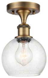 Innovations 516-1C-BB-G124-6 1 Light 6" Semi-Flush Mount, Brushed Brass