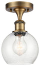 Innovations 516-1C-BB-G124-6 1 Light 6" Semi-Flush Mount, Brushed Brass
