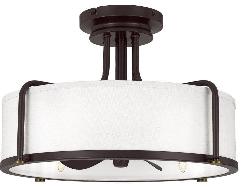 Quoizel CAV3121WT Four Light Fandelier, Western Bronze Finish