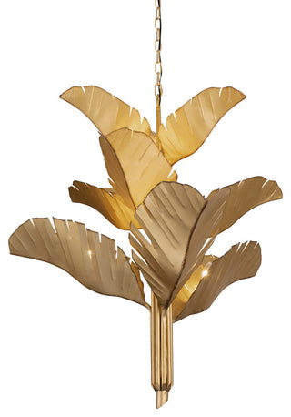 Banana Leaf 9-Lt Chandelier - Gold