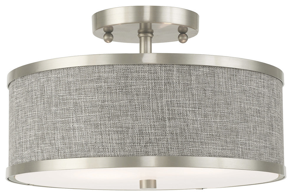 Livex Lighting Brushed Nickel 2-Light Ceiling Mount