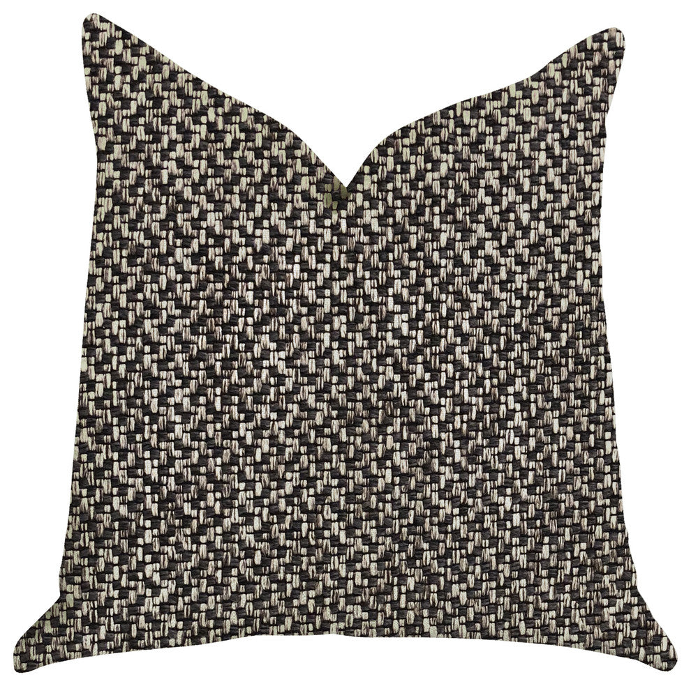 Salt and Pepper Luxury Throw Pillow in Gray and Black Tones, 22"x22"