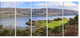Lago Ness and Urquhart Castle, Landscape Canvas Art Print, 60"x28", 5 Panels