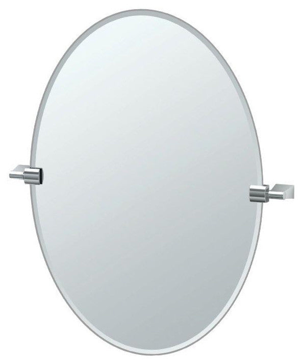 Bleu 26.5" Frameless Oval Mirror, Chrome