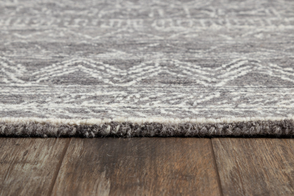 Momeni Mallorca Hand Hooked Wool Gray Area Rug 2'x8' Runner