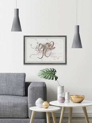 "Octopus Splash" Framed Painting Print, 24"x16"