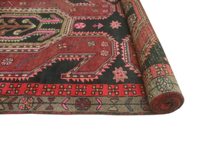Fine Vintage Distressed Lily Burgundy/Black Runner, 3'2x10'3