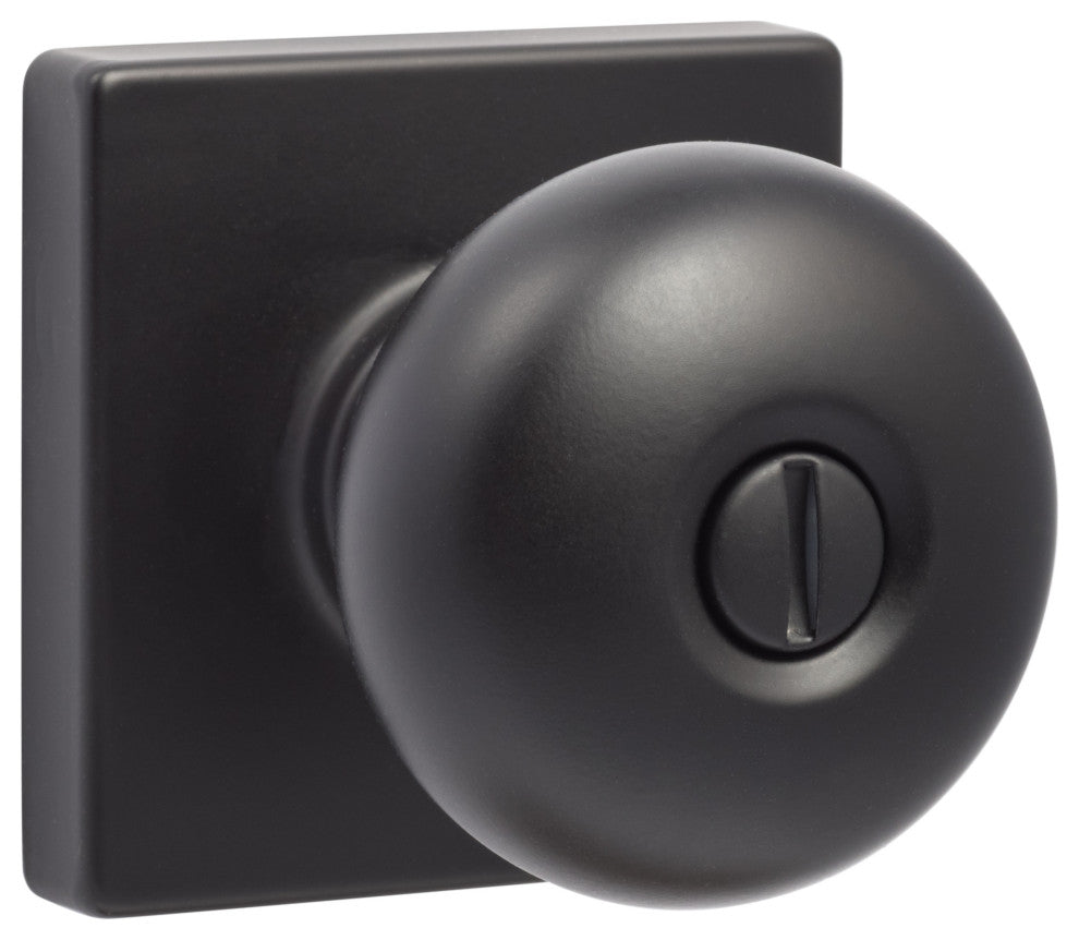 Durango Square Privacy Knob, Flat Black