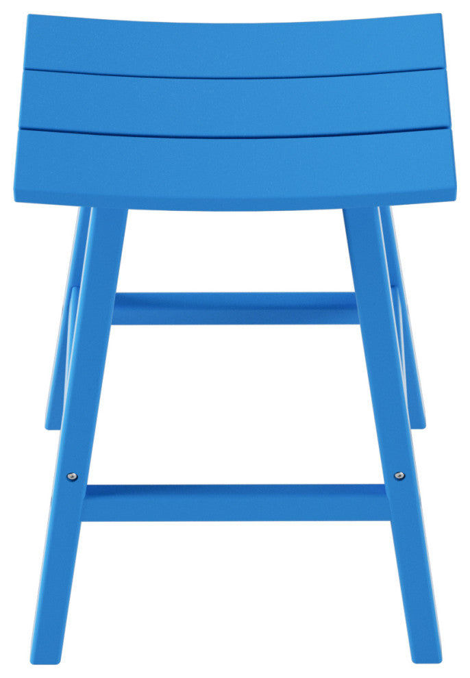 WestinTrends 29" Adirondack Plastic Outdoor Patio Saddle Seat Bar Stool, Pacific Blue