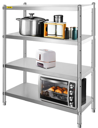 VEVOR Stainless Steel Shelf Heavy Duty Shelf 4 Layer Rack Kitchen Shelf Storage