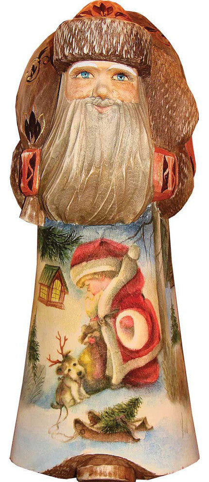Christmas Fun Santa, Woodcarved Figurine