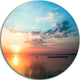 Dramatic Sunset Cloudy Sky, Beach Round Metal Wall Art, 23"