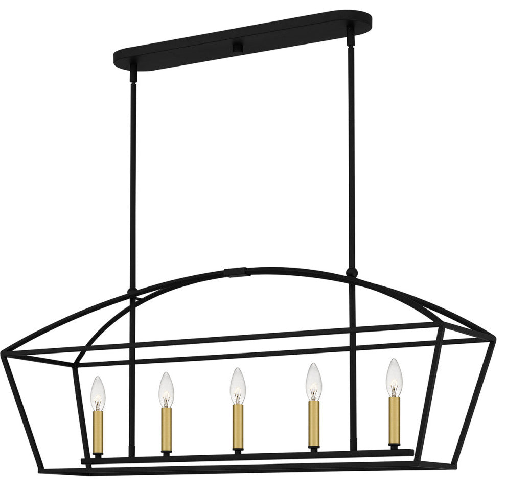 Quoizel COB540MBK 5-Light Island Chandelier, Concho Bay