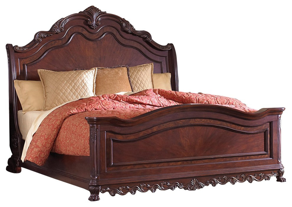 4-Piece Debroux English E King Sleigh Bed, Dresser, Mirror, Nightstand