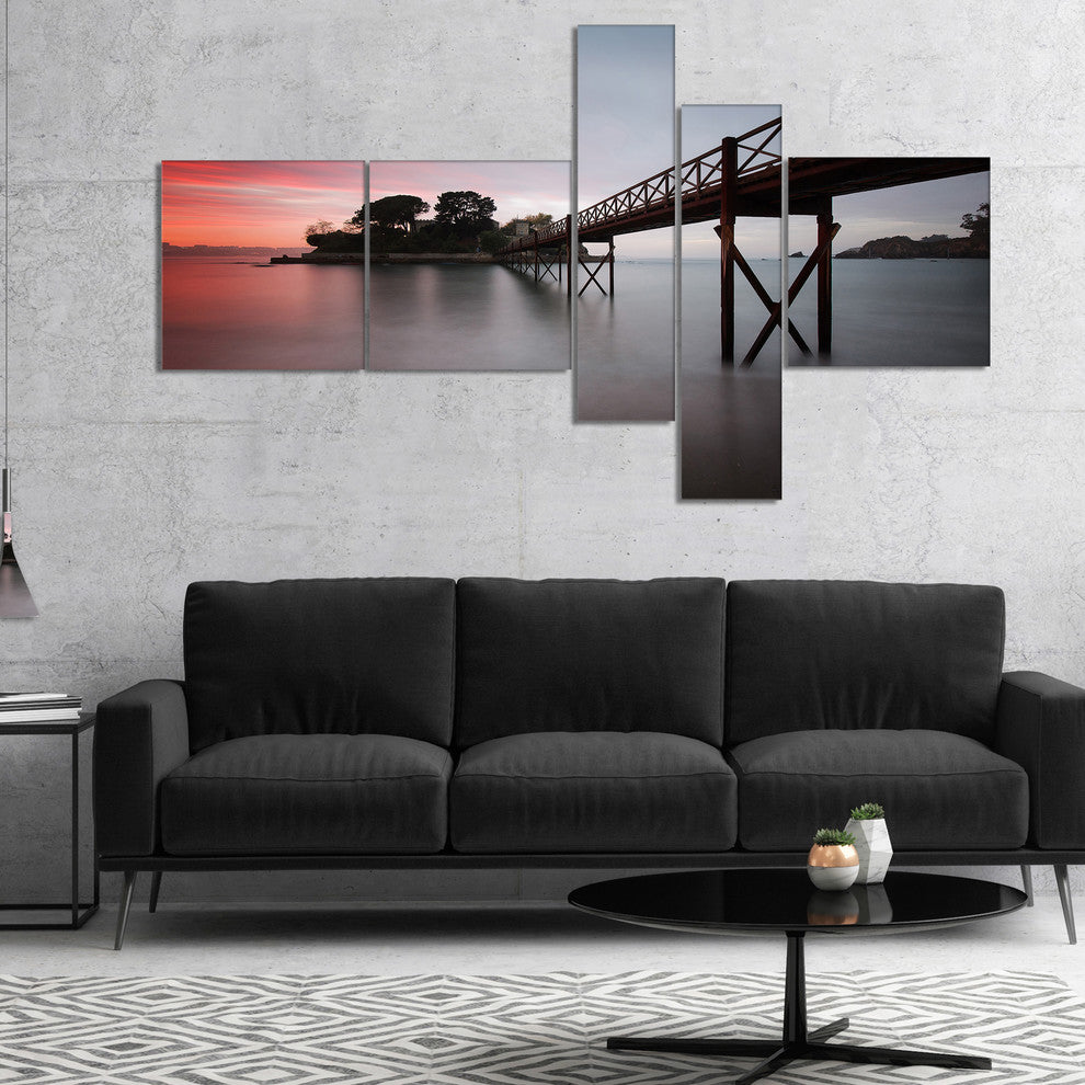 Santa Cruz Island Spain, Seashore Photo Canvas Art Print, 60"x32", 5 panels