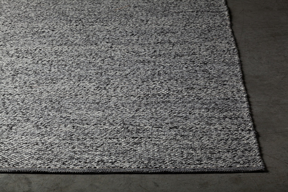 Rydel Handwoven Contemporary Flat Rug, Black/White, Rectangular 7'9x10'6