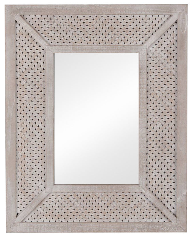 Decorative Square Wooden Accent Mirror