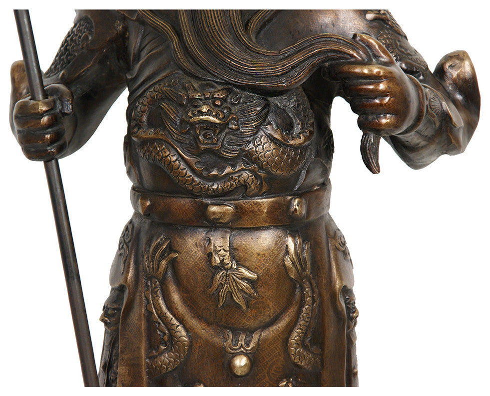 Consigned Chinese Antique Bronze God of Warrior Guan Gong Statuary