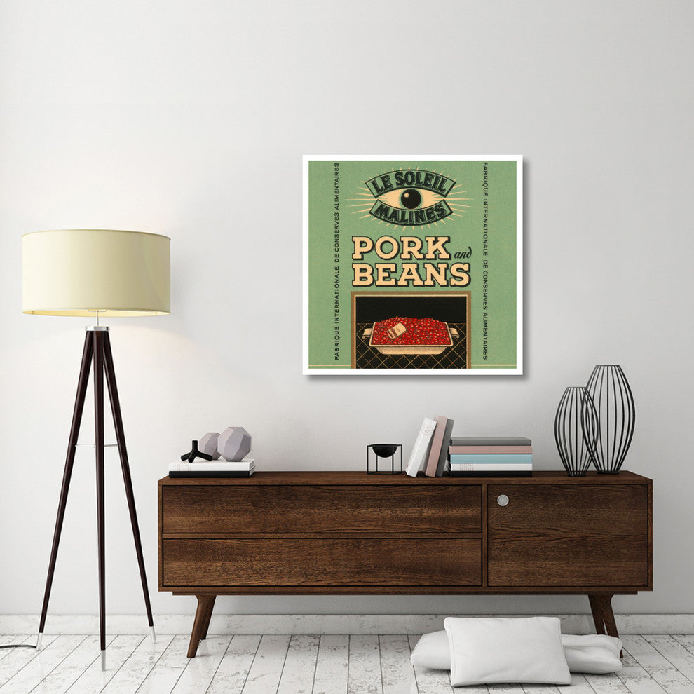 "Le Soleil Malines - Pork & Beans" Digital Paper Print by Retrolabel, 38"x38"