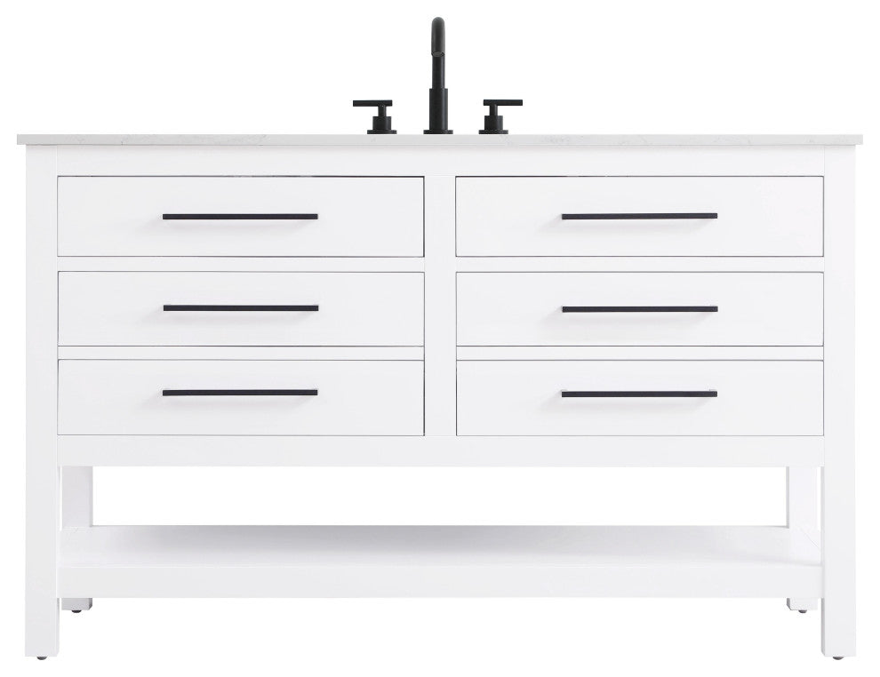 Home Living 54" Single Bathroom Vanity, White