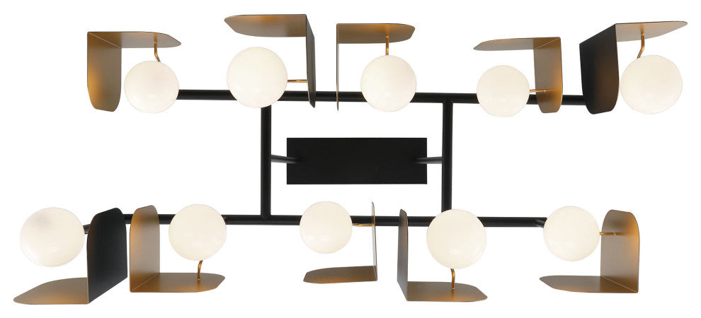 Cornice 10L 45" Gold-Black White Chandelier