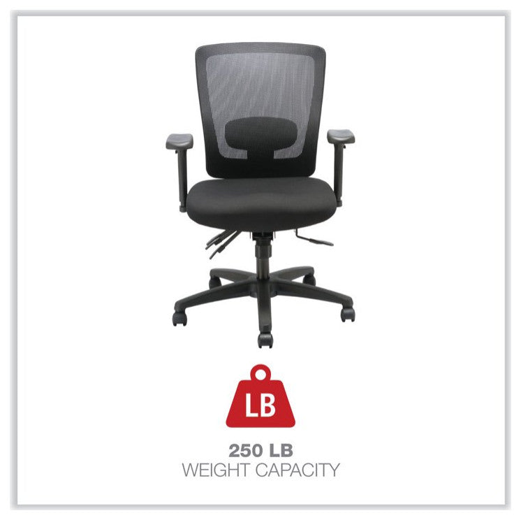 Multifunctional Office Chair, Contoured Seat With Comfortable Mesh Back, Black