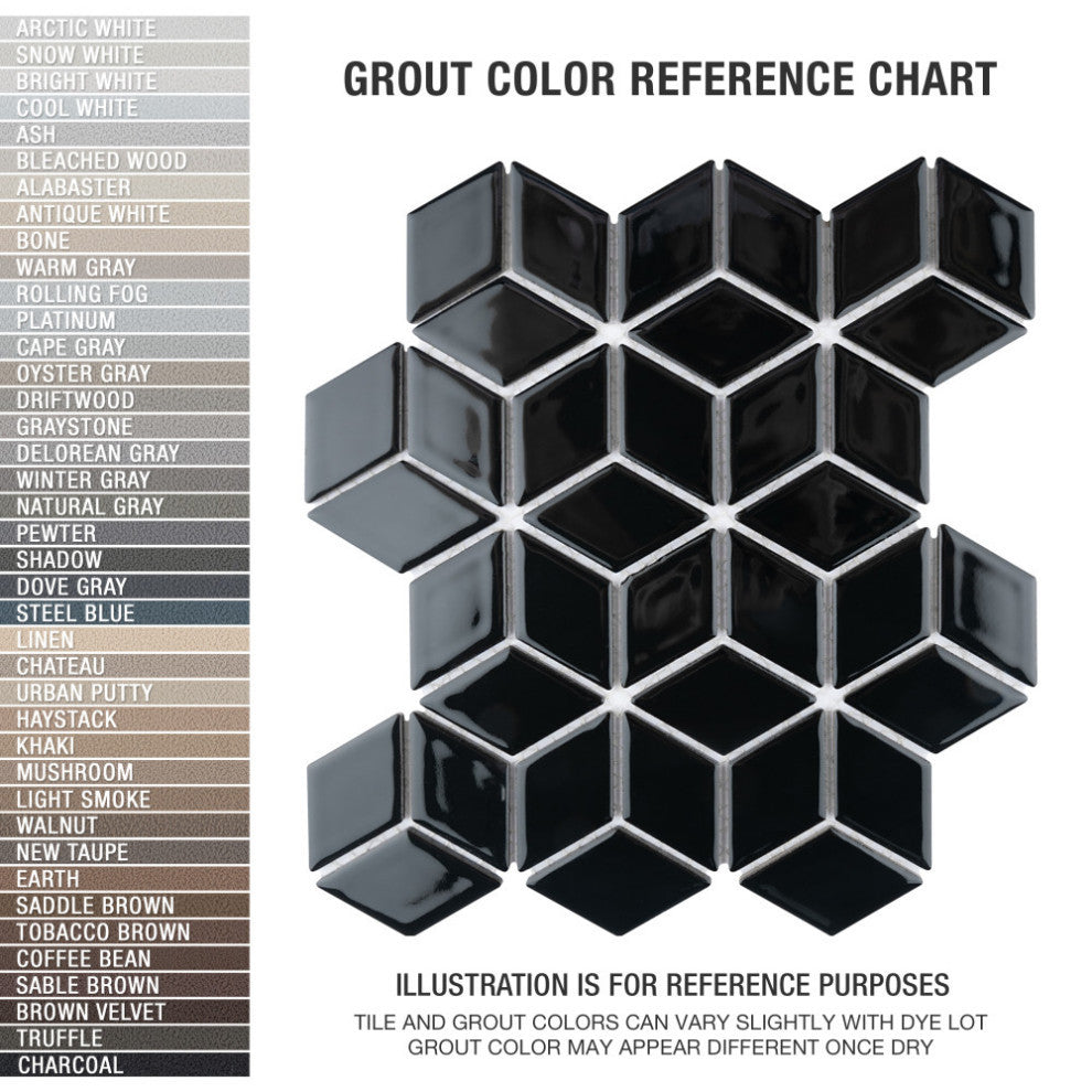 Hudson Rhombus Porcelain Mosaic Tile Sample