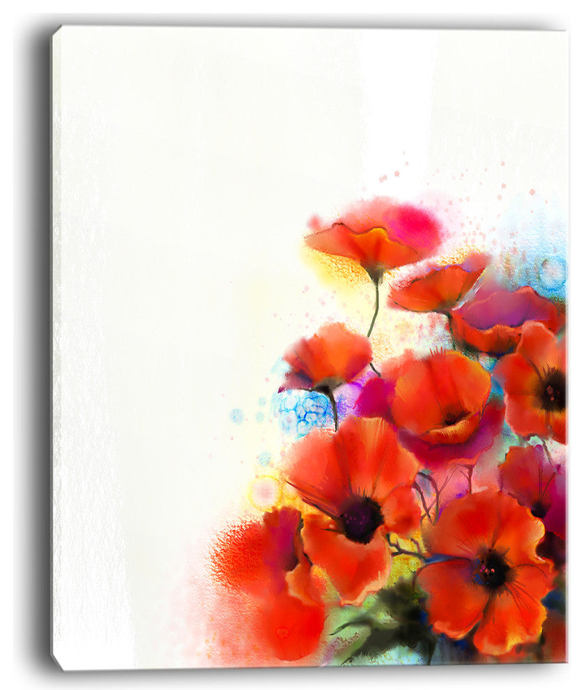 "Bunch of Watercolor Poppy Flowers" Flower Wall Art, 30"x40"