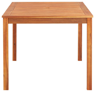 vidaXL Solid Acacia Wood Patio Table with Umbrella Hole 59" Garden Dining