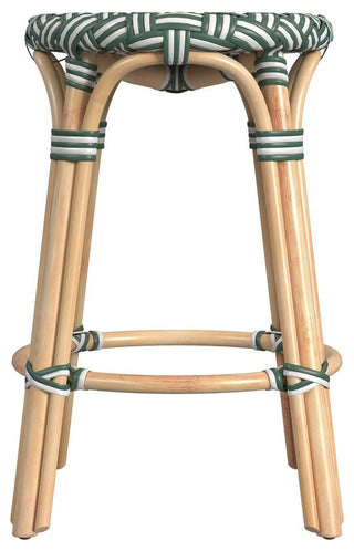 Tobias Rattan Round 24 Counter Stool, Green