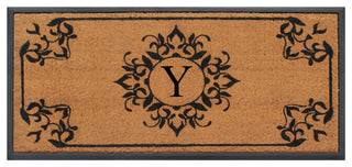 A1HC Hand-Crafted 24"x48" Rubber Coir Double/Single Monogrammed, Y