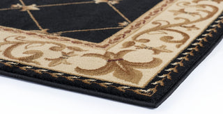 Orleans Traditional Border Area Rug, Black, 2'x3'