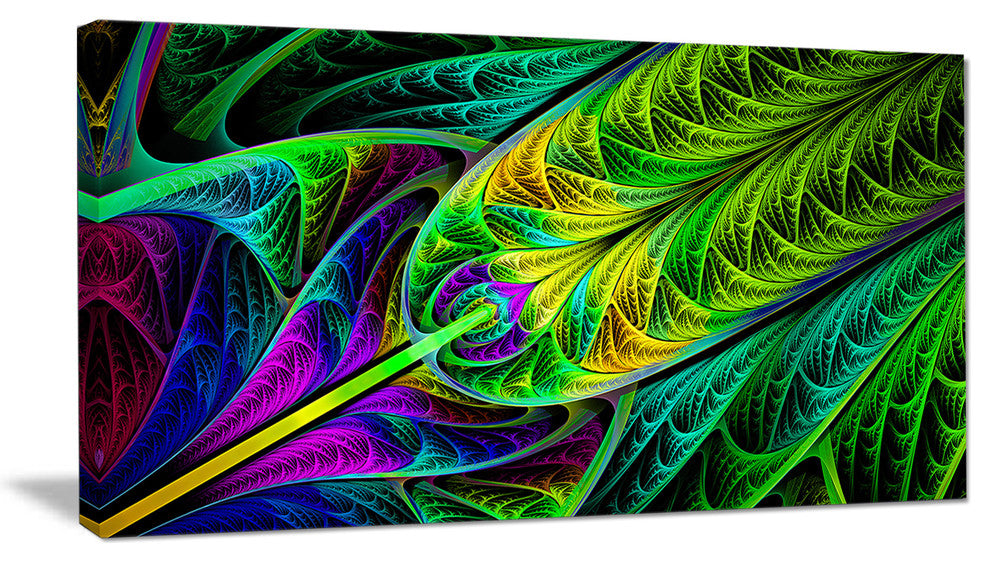 Green Stained Glass Texture, Abstract Wall Art Canvas, 32x16