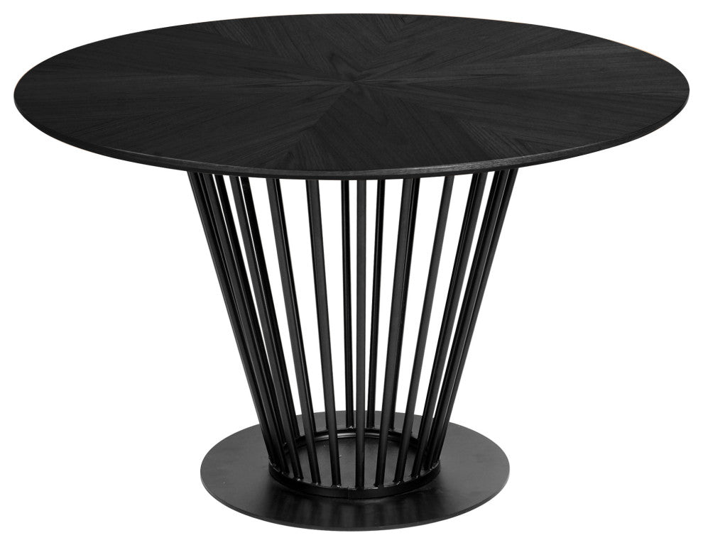 Modrest Conroy Modern Black Round Dining Table