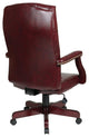 Jamestown Oxblood Red Vinyl Traditional Executive Chair with Padded Arms