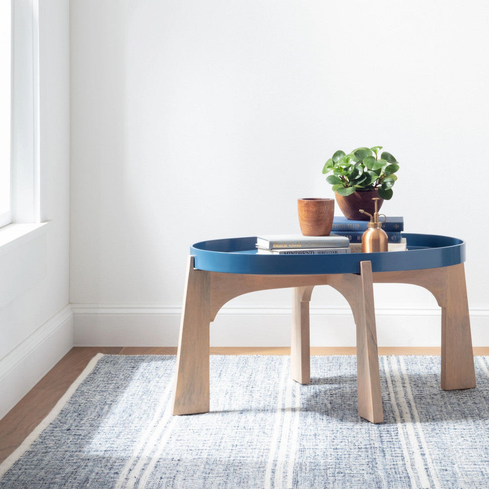Dash & Albert Malta Blue Handwoven Wool Rug, Blue, 3' x 5'