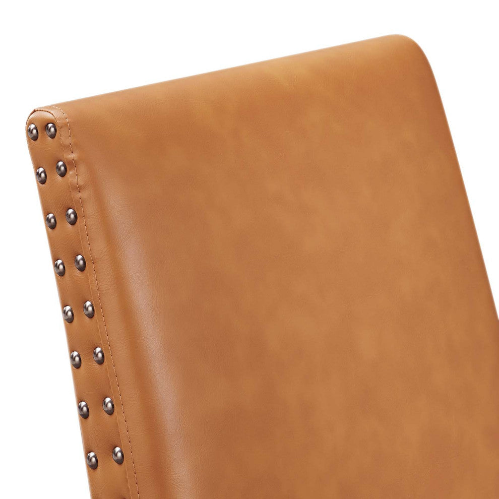Parcel Dining Faux Leather Side Chair, Tan