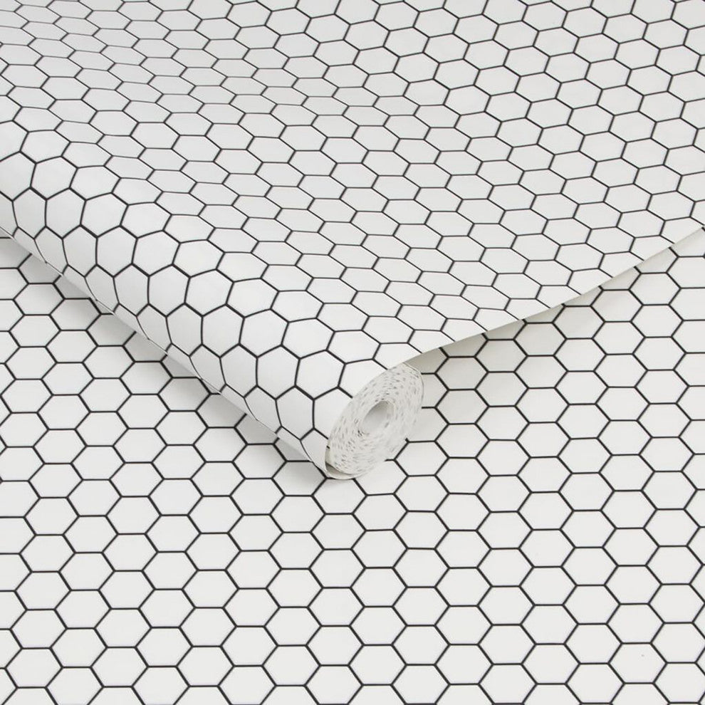 Transform Hexagon Peel and Stick Wallpaper, White